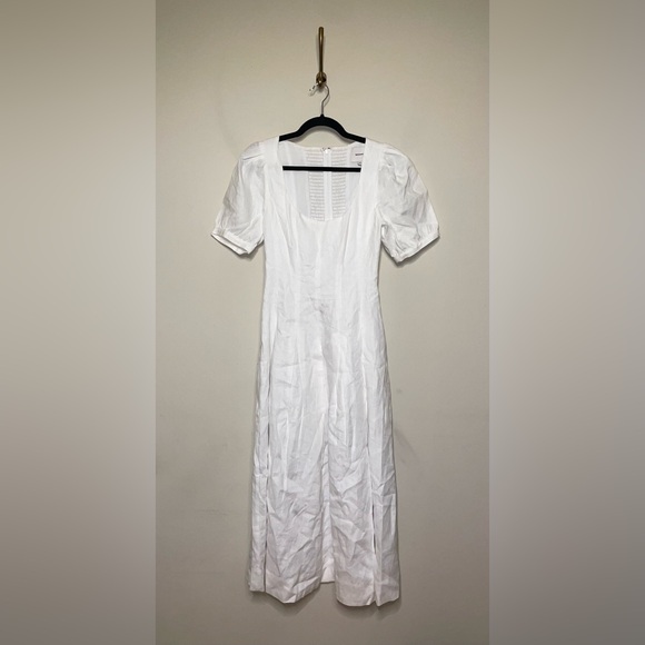 Reformation Coucou Linen Midi Dress in White - Picture 11 of 16